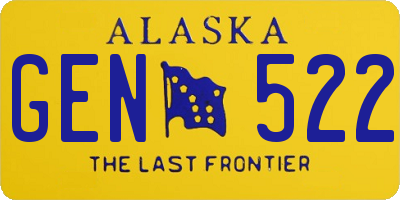 AK license plate GEN522