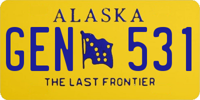 AK license plate GEN531
