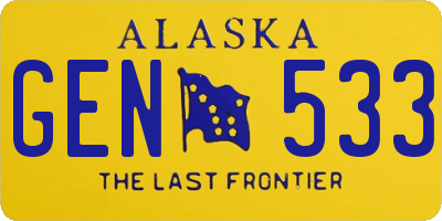 AK license plate GEN533