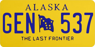 AK license plate GEN537