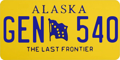 AK license plate GEN540