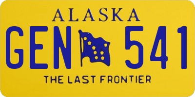 AK license plate GEN541