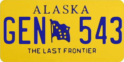 AK license plate GEN543