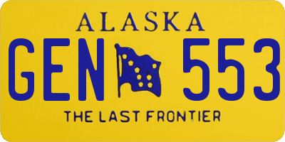 AK license plate GEN553
