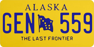 AK license plate GEN559