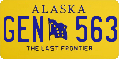AK license plate GEN563
