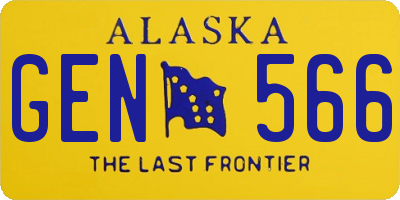 AK license plate GEN566