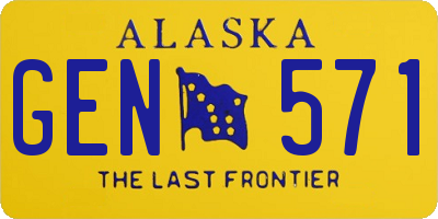 AK license plate GEN571