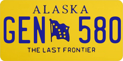 AK license plate GEN580