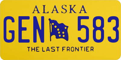 AK license plate GEN583