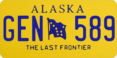 AK license plate GEN589