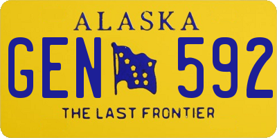 AK license plate GEN592