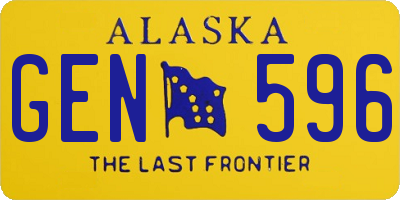 AK license plate GEN596