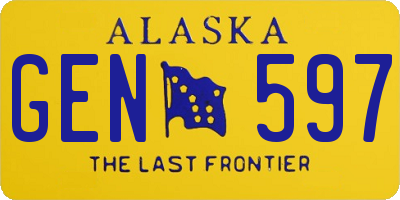 AK license plate GEN597