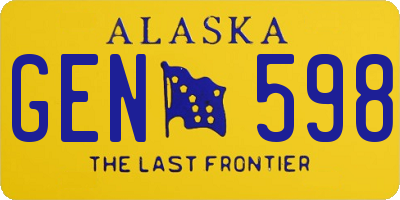 AK license plate GEN598