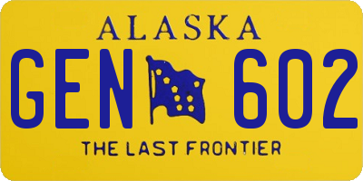 AK license plate GEN602