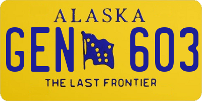 AK license plate GEN603