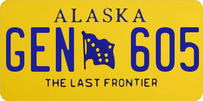 AK license plate GEN605