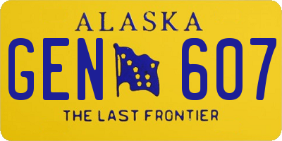 AK license plate GEN607
