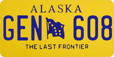 AK license plate GEN608