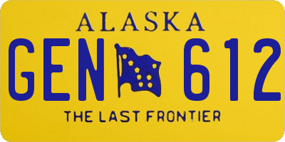AK license plate GEN612