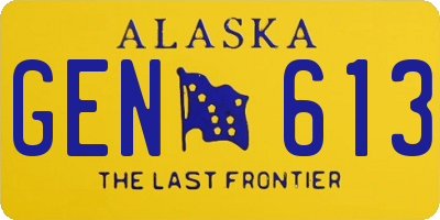 AK license plate GEN613