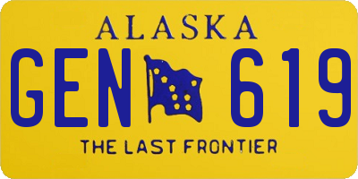 AK license plate GEN619