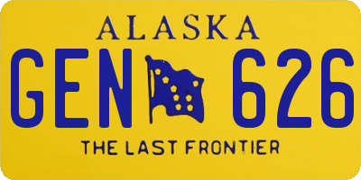 AK license plate GEN626