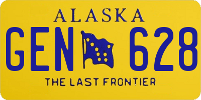 AK license plate GEN628