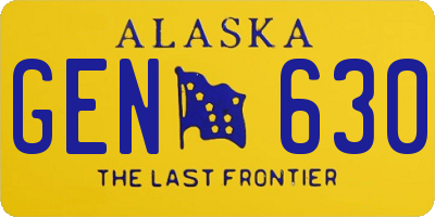 AK license plate GEN630