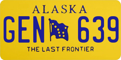 AK license plate GEN639