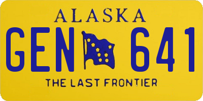 AK license plate GEN641