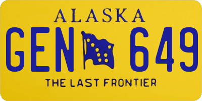 AK license plate GEN649