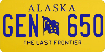 AK license plate GEN650