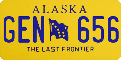 AK license plate GEN656