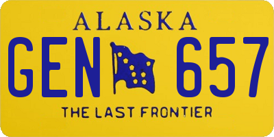 AK license plate GEN657