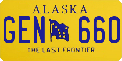 AK license plate GEN660