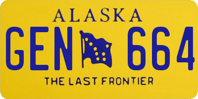 AK license plate GEN664