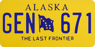 AK license plate GEN671
