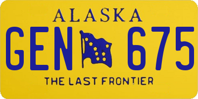 AK license plate GEN675