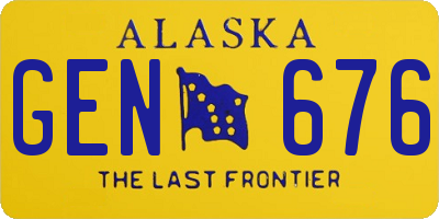 AK license plate GEN676