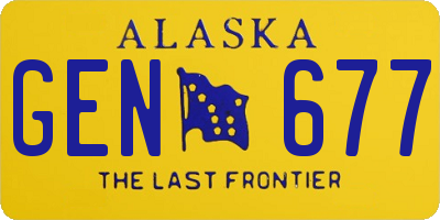 AK license plate GEN677