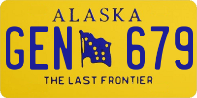 AK license plate GEN679