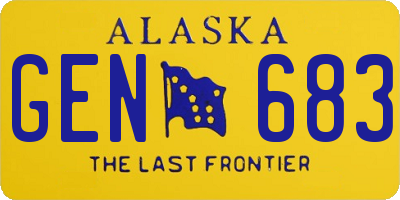 AK license plate GEN683