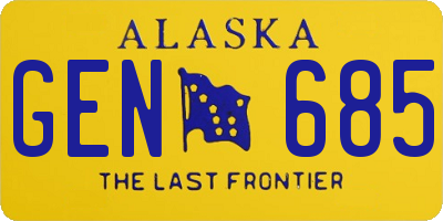 AK license plate GEN685