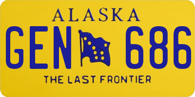 AK license plate GEN686