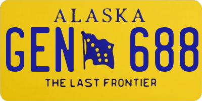 AK license plate GEN688