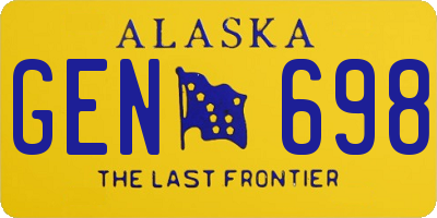 AK license plate GEN698