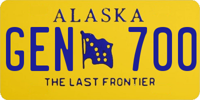 AK license plate GEN700