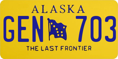 AK license plate GEN703